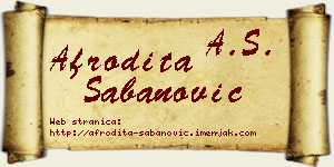 Afrodita Šabanović vizit kartica